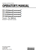New Holland T7.175, T7.190, T7.210, T7.225 AutoCommand Tractor Operator Manual 51544522 PDF