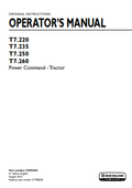 New Holland T7.220, T7.235, T7.250, T7.260 Power Command Tractor Operator Manual 47894438 PDF