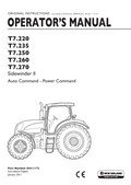 New Holland T7.220, T7.235, T7.250, T7.260, T7.270 Sidewinder II Operator Manual 84411172 PDF