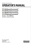 New Holland T7.230, T7.245, T7.260, T7.270 Auto Command Tractor Operator Manual 51519063 PDF