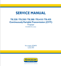 New Holland T8.320, T8.350, T8.380, T8.410, T8.435 CVT Tractor Service Manual 47794970 PDF