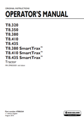 New Holland T8.320, T8.350, T8.380, T8.410,T8.435, T8.380, T8.410, T8.435 Tractor Operator Manual 47886364 PDF