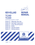 New Holland TC29D, TC33D Tractor Repair Manual 87036758 PDF