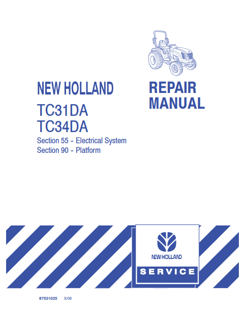 New Holland TC31DA, TC34DA Repair Manual 87531025 PDF