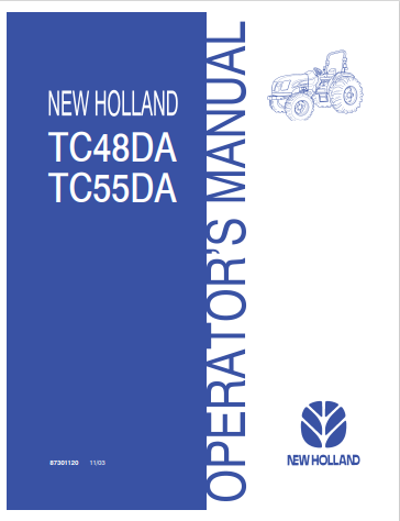 New Holland TC48DA, TC55DA Operator Manual 87301120 PDF