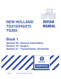New Holland TG215, TG245, TG275, TG305 Repair Manual 87678533 