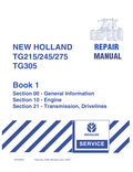 New Holland TG215, TG245, TG275, TG305 Repair Manual 87678533 PDF