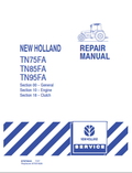 New Holland TN75FA, TN85FA, TN95FA Tractor Repair Manual 87675644 PDF