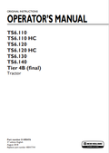 New Holland TS6.110, TS6.110HC, TS6.120, TS6.120HC, TS6.130, TS6.140 Tire 4B Tractor Operator Manual 51490476 PDF