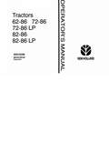 New Holland Tractor 62-86, 72-86, 72-86 LP, 82-86, 82-86 LP Operator Manual 06910286 PDF