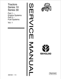 New Holland Tractors Series 10, 30 Service Manual 40001020 PDF