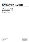 New Holland Workmaster 33,37 Compact Tractor Operator Manual 47832587 PDF