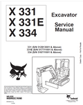 Bobcat X331, X331E, X334 excavator Service Manual 6900464 PDF