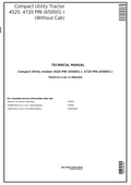 John Deere 4520, 4720 Compact Utility Tractor Technical Manual TM105119 PDF