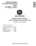 John Deere 410E-II and 460E-II Articulated Dump Truck Repair Technical Manual TM14453X019 PDF