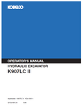 Kobelco Machine Hydraulic Excavator K907LC II Operator Manual PDF