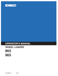 Kobelco Machine Wheel Loader 865, 965 Operator Manual PDF