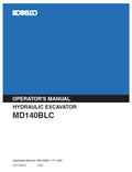 Kobelco Machine Hydraulic Excavator MD140BLC Operator Manual PDF