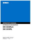 Kobelco Machine Hydraulic Excavator SK135SRLC SK135SRL (II) Operator Manual PDF