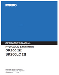 Kobelco Machine Hydraulic Excavator SK200 III SK200 III Operator Manual PDF