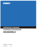 Kobelco Machine Hydraulic Excavator SK200SRLC Operator Manual PDF
