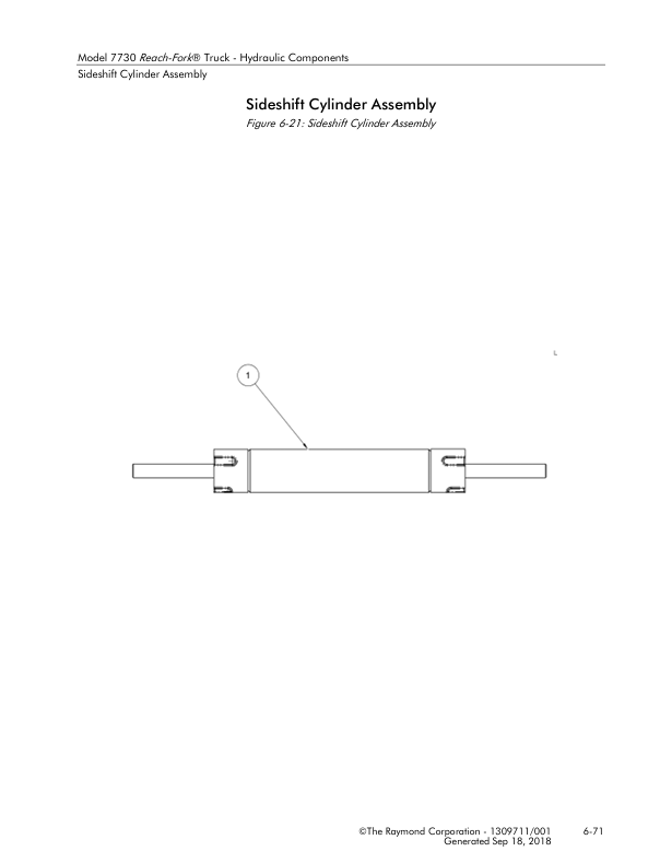 Raymond Reach-Fork Truck 7730 Schematics, Maintenance & Parts Manual