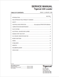 Tigercat 220 Loader Service Manual 21319A