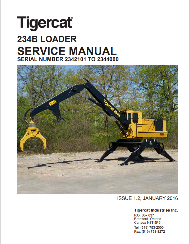 Tigercat 234B Loader Service Manual 45701AENG