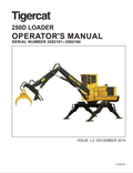 Tigercat 250D Loader Operator Manual 44258AENG