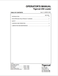 Tigercat 250 Loader Operator Manual 17381A