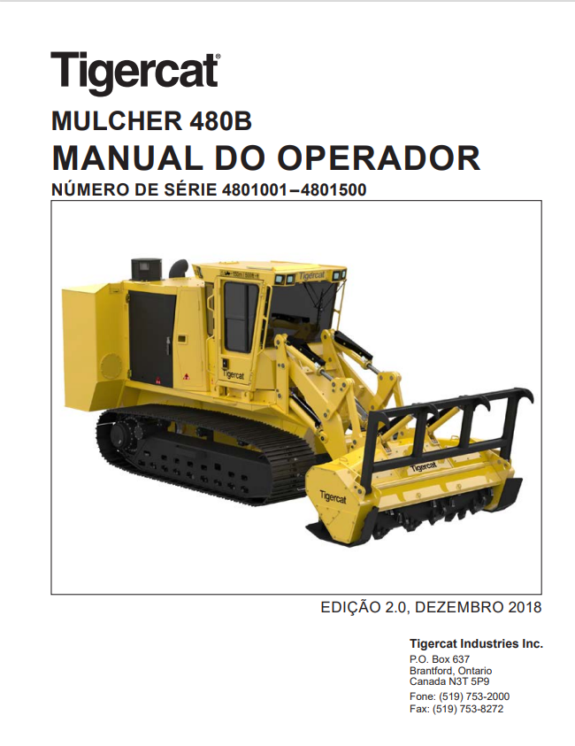 Tigercat 480B Mulcher Operator Manual 49609AENG 1
