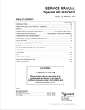 Tigercat 480 Mulcher Service Manual 33591A