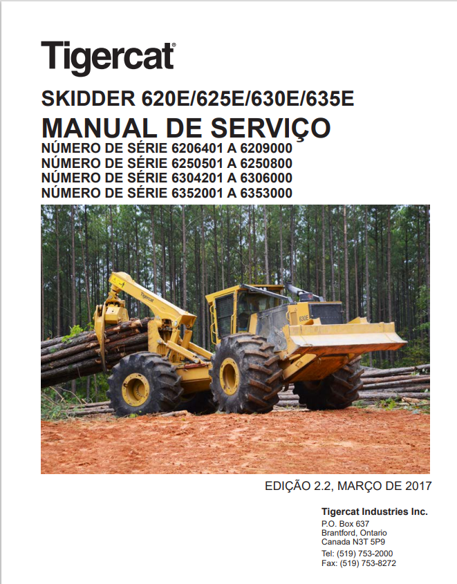 Tigercat 620E, 625E, 630E, 635E Skidder Service Manual 42837AENG