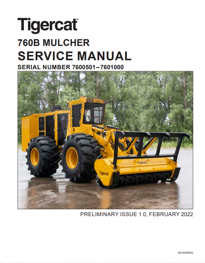 Tigercat 760B Mulcher Service Manual 60142AENG