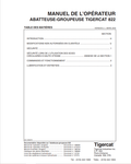 Tigercat 822 Felling And Bunching Machine Operator Manual 18869A