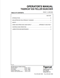 Tigercat 830 Feller Buncher Operator Manual 14211A
