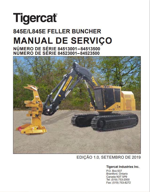 Tigercat 845E, L845E Feller Buncher Service Manual 54710AENG
