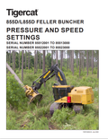 Tigercat 855D, L855D Feller Buncher Pressure And Speed Settings Manual FAR10428