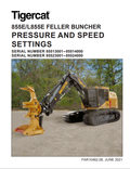 Tigercat 855E, L855E Feller Buncher Pressure And Speed Settings FAR10462