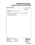 Tigercat 870B Feller Buncher Operator Manual 18875A