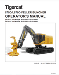 Tigercat 870D, L870D Feller Buncher Operator Manual 60153AENG