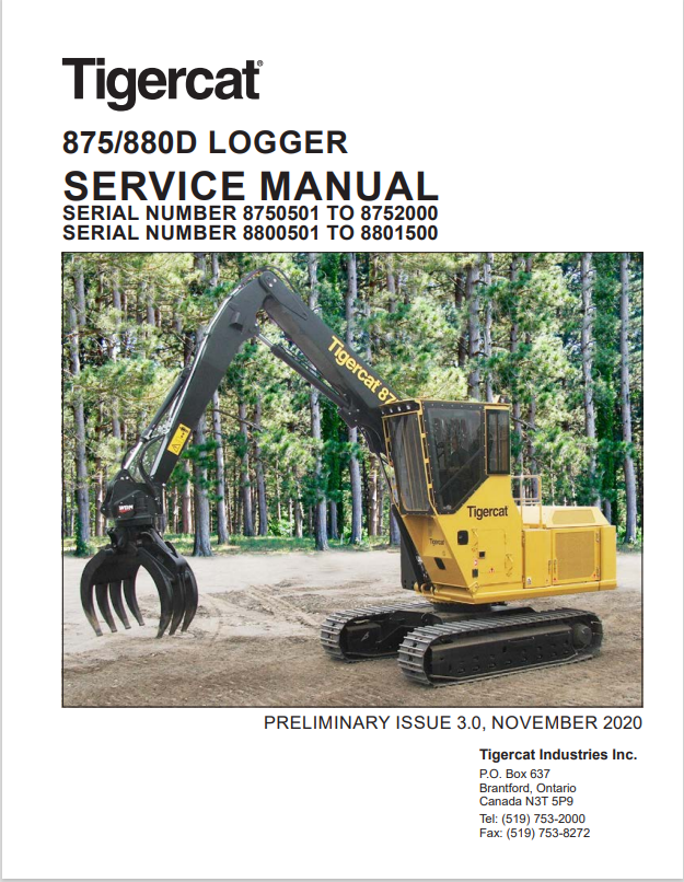 Tigercat 875880D Logger Service Manual