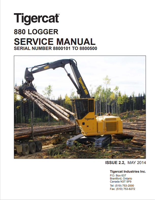 Tigercat 880 Logger Service Manual 36953AENG