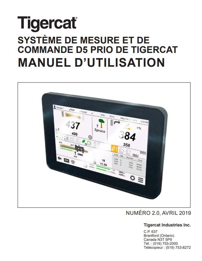 Tigercat D5 Measurement And System Order Prio Of User Manual 43636AENG