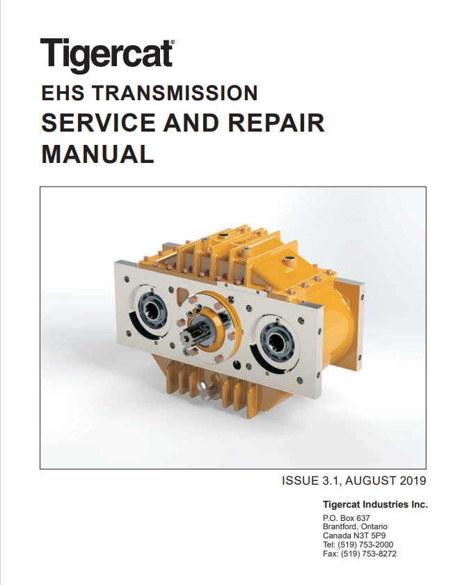 Tigercat EHS Transmission Service And Repair Manual 47733AENG
