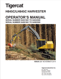 Tigercat H845C, LH845C Harvester Operator Manual 32268AENG 2