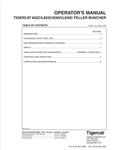 Tigercat L830, LX830, X830 Feller Buncher Operator Manual 29525A