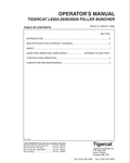 Tigercat L830, LX830, X830 Feller Buncher Operator Manual 830-OM00-2