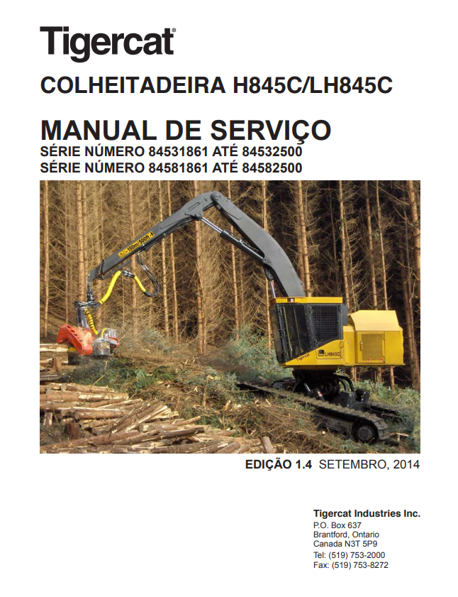Tigercat H822C, LH822C, H830C, LH830C Harvester Operator Manual 44484AENG