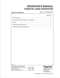 Tigercat LH830 Harvester Operator Manual 23483A